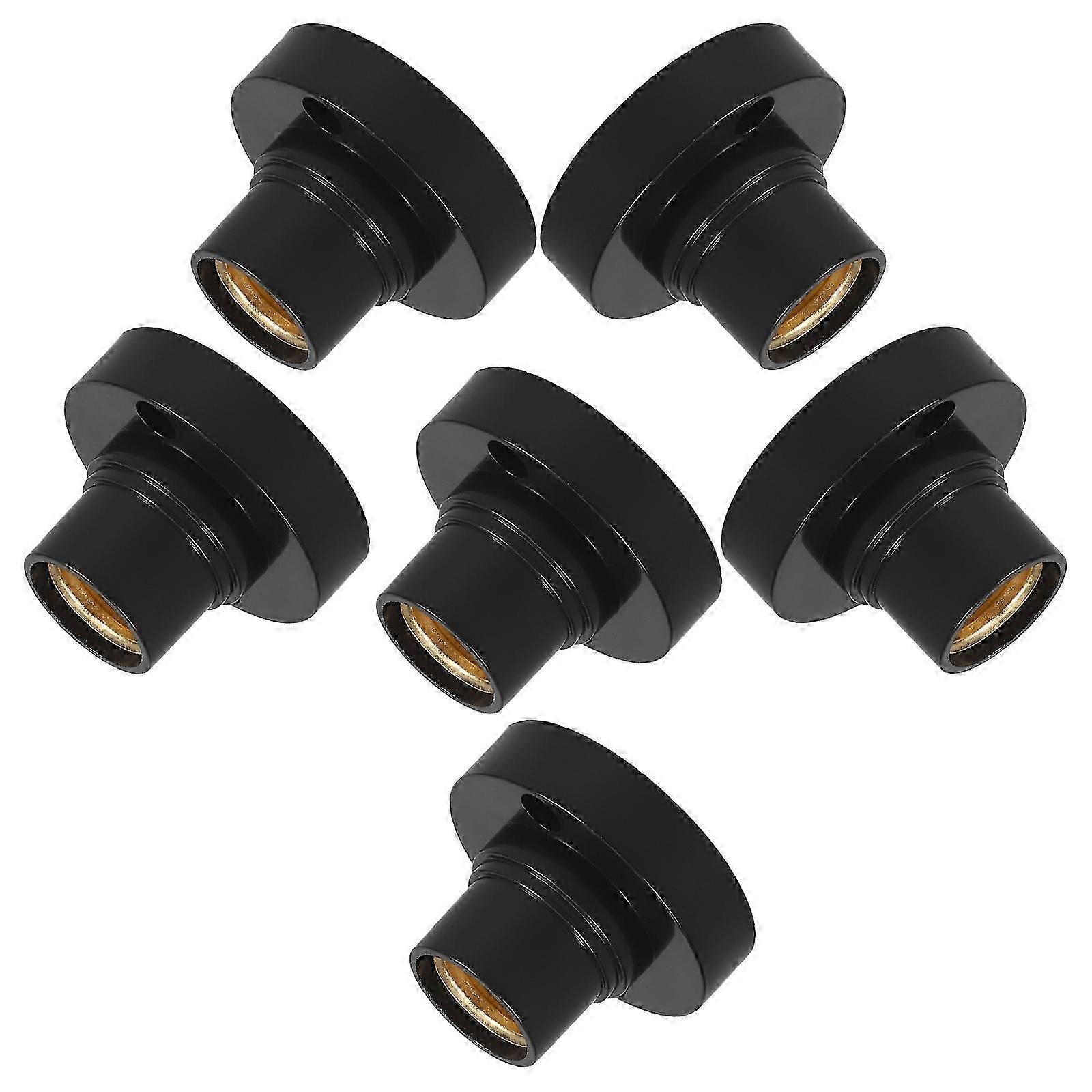 Screw in Light Socket E14 Lamp Base for Bulb Use 6Pcs Black