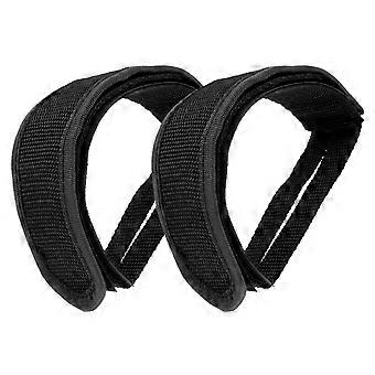 Pedales de bicicleta antideslizantes Cinturón Bandas de pedales de ciclismo de piñón fijo Juego de pies con correas Viga adhesiva Pedal Clip para dedos Correa Cinturón (Negro)