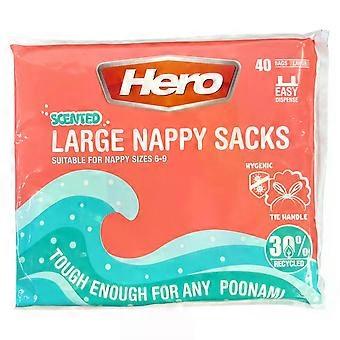 Large Scented Nappy Sacks 40 Pack Adult Incontinence Dog Waste Bags