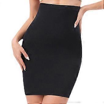 Cintura alta Abdomen Control Slips Mujer Adelgazante Adelgazante Medio Slip Ropa Interior Shapewear Body Shaper Underdress Petticoat Shapers, negro