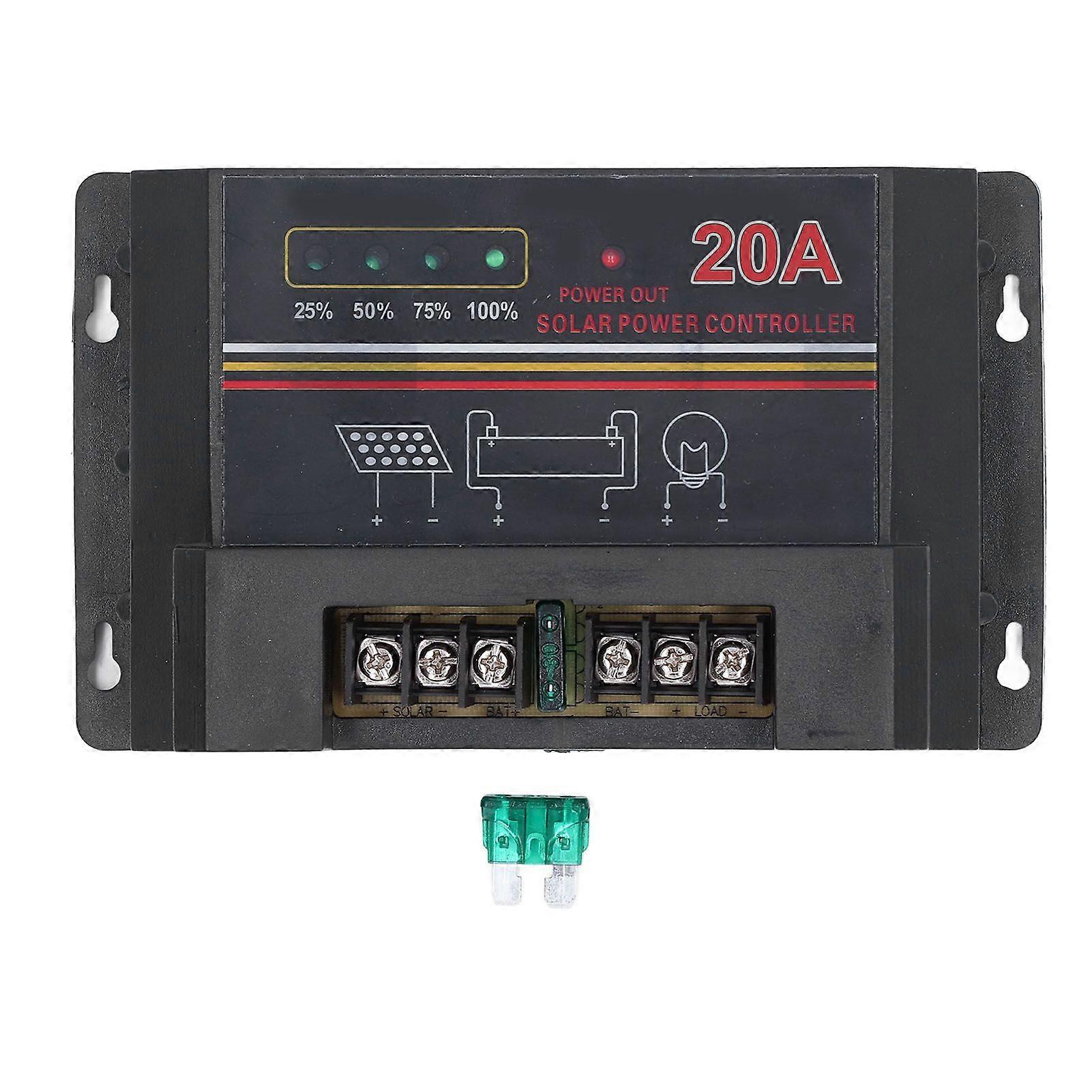 Solar Charge Discharge Controller High Speed CPU Microprocessor Multiple Protections Data Transmission 12V Solar Controller20A