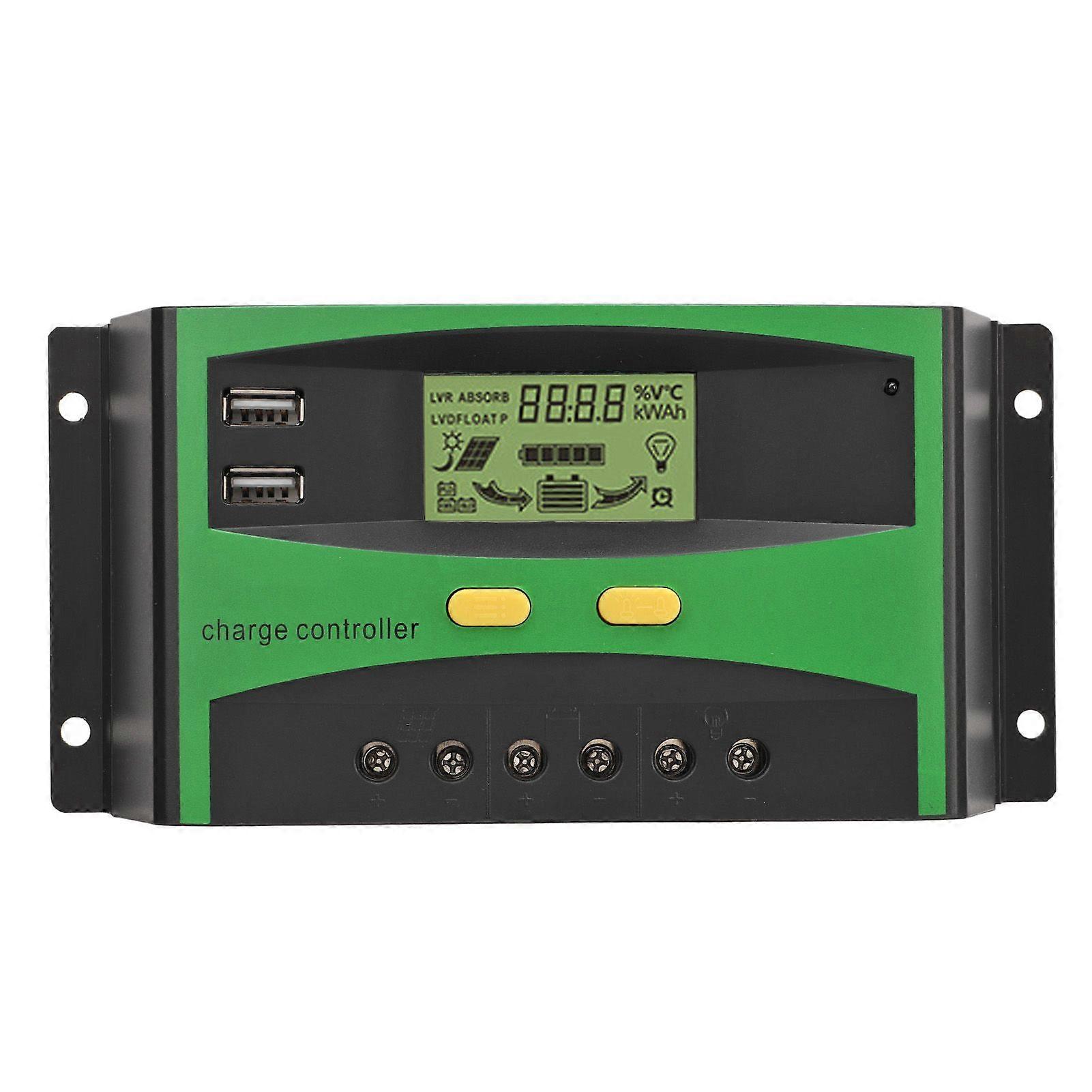 Solar Charge Controller Automatic Recognition LCD Screen Current Display Intelligent Solar Regulator 12V 24V 50A
