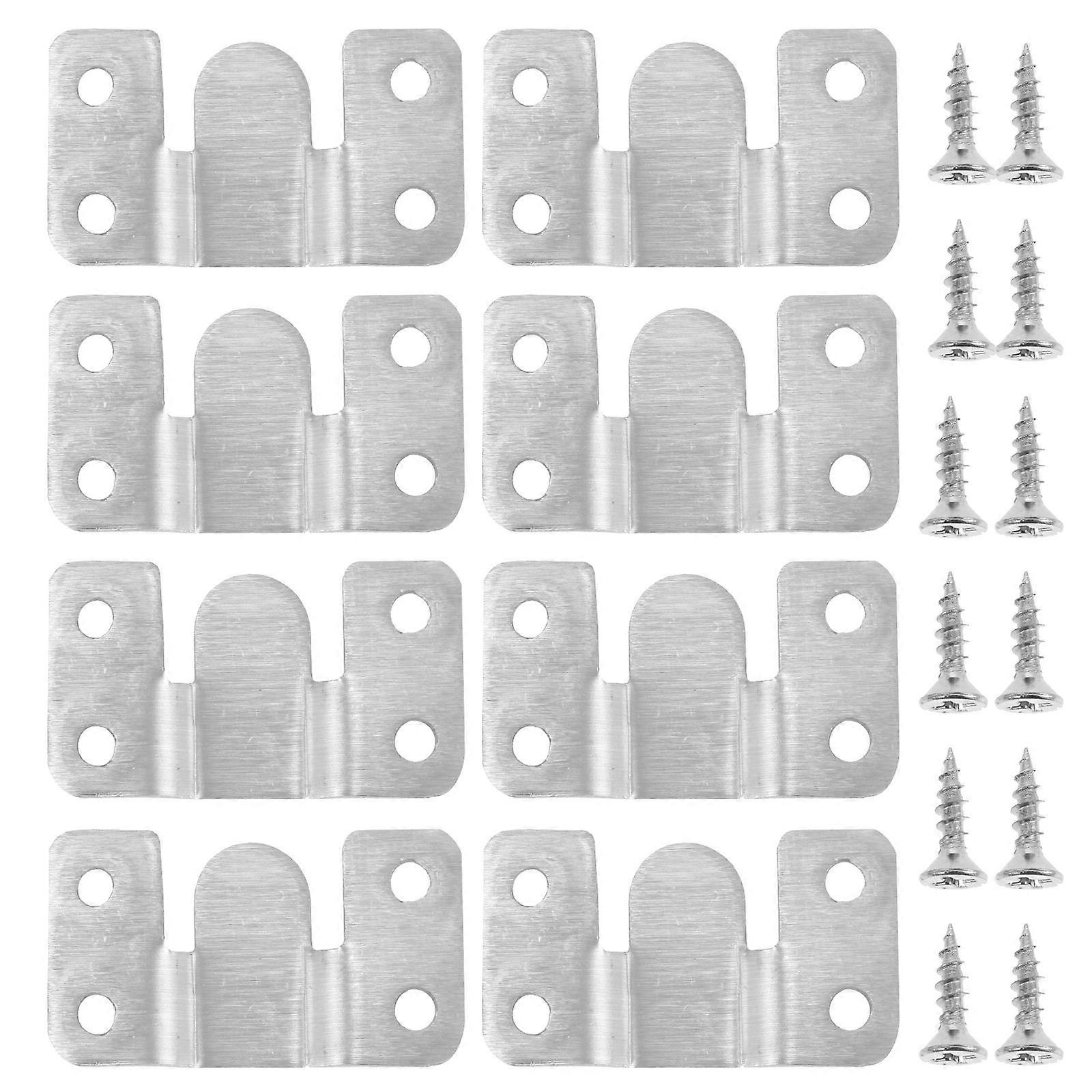 12Pairs Silver Flush Mount Bracket Hook for Secure Wall Hanging