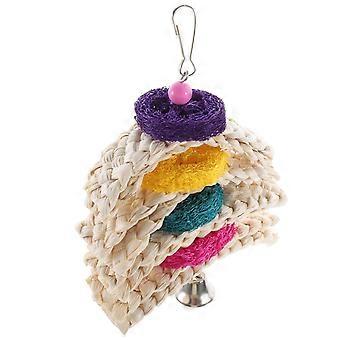 Bird Foraging Hanging Toy Wooden Parrot Chewing Toy 4Pcs Included