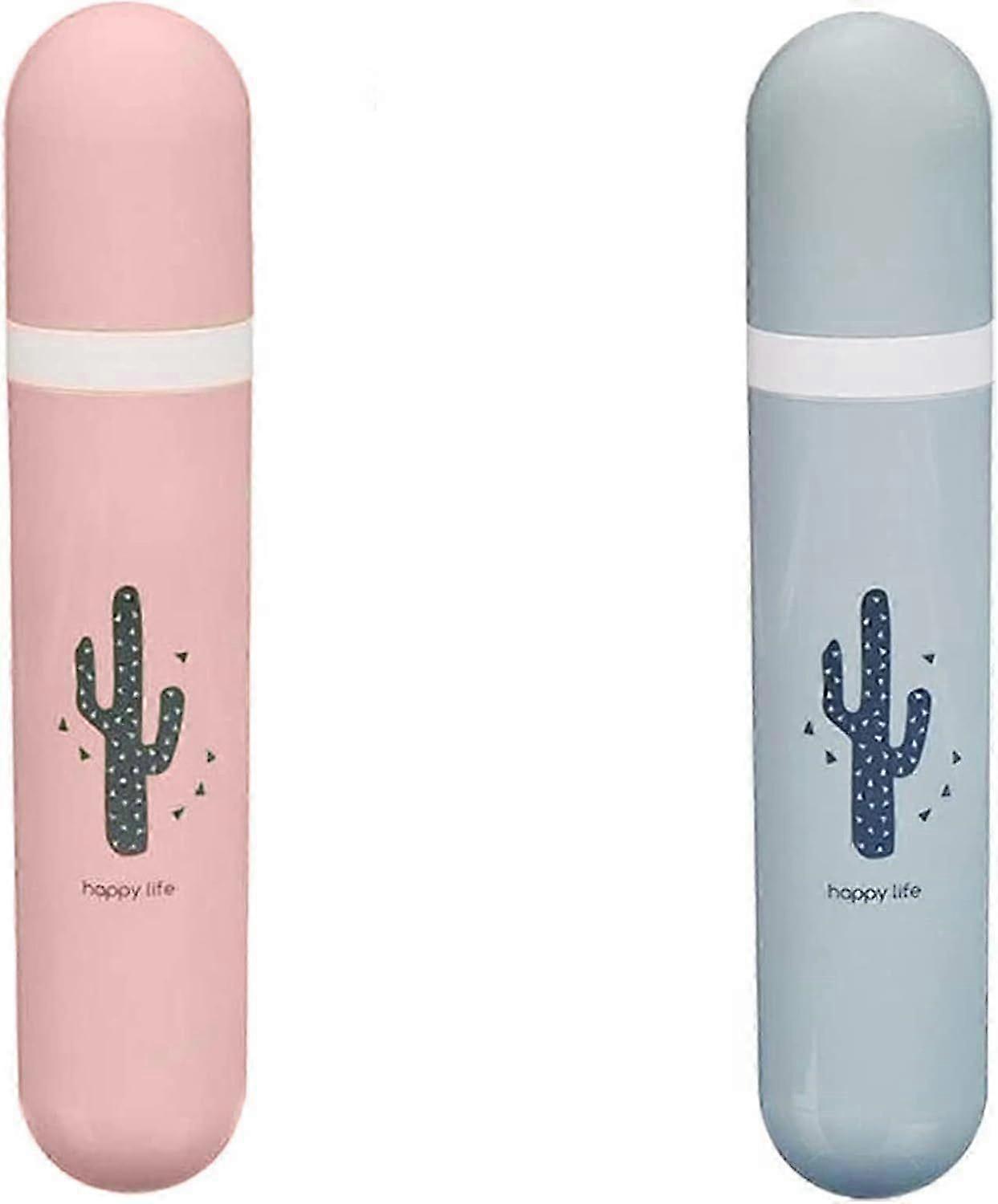 2 pieces portable toothbrush toothpaste case, travel toothbrush box, toothpaste
