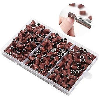 210 stuks nagelschuurbandjes, aluminium schuurhulzen voor elektrische nagelfrees, manicure- en pedicuretools, 0,8 x 1,3 cm, 3 korrelgroottes: grof, medium en fijn.