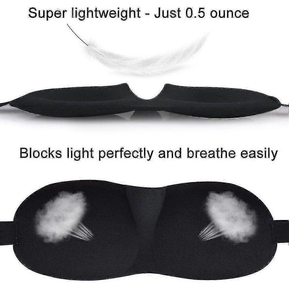 3pcs Sleep Mask, Super Soft, Adjustable 3d Contoured Eye Mask