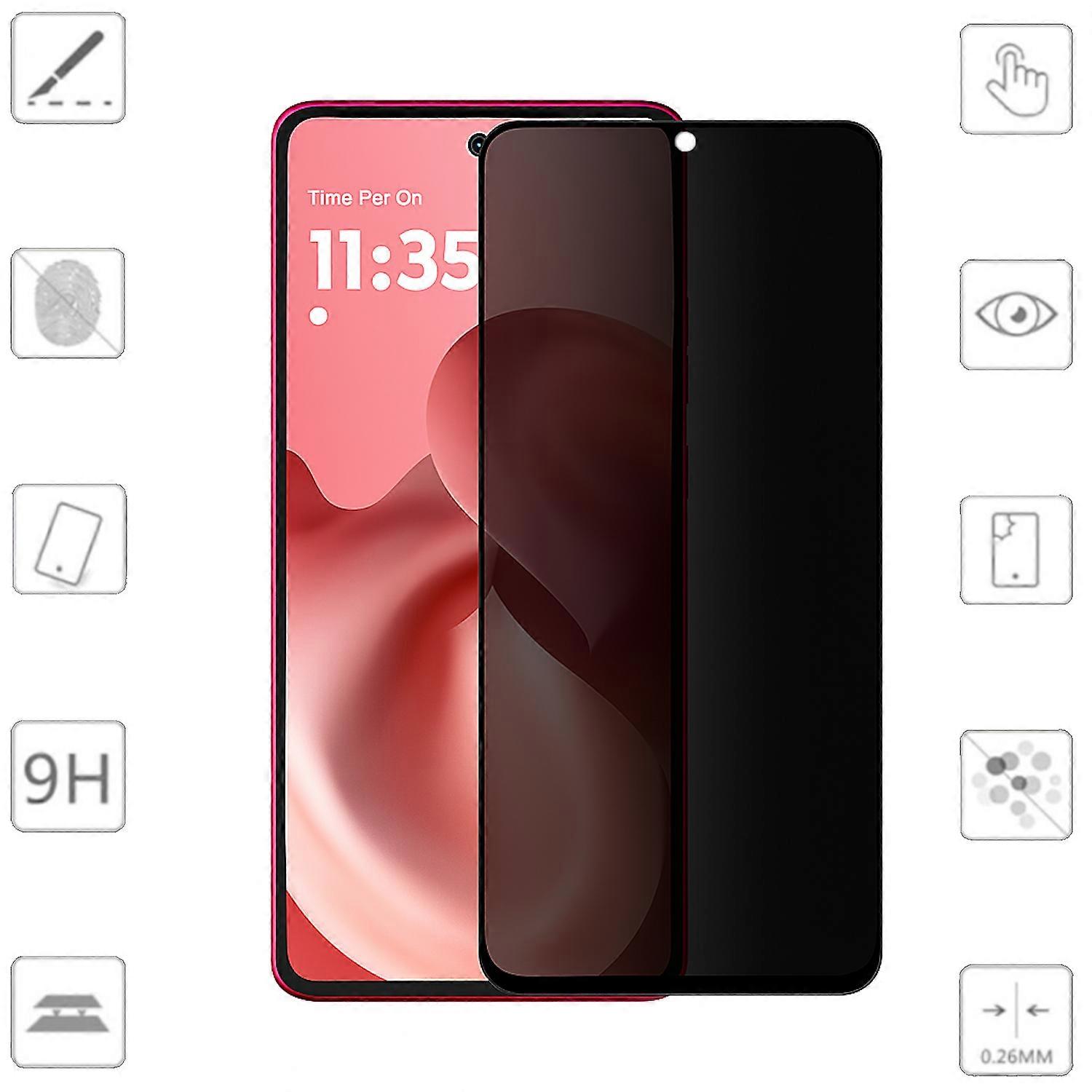 For Motorola Moto G86 5G 1x 2.5D 0.26mm Privacy Screen Protector 9H Tempered Glass Film