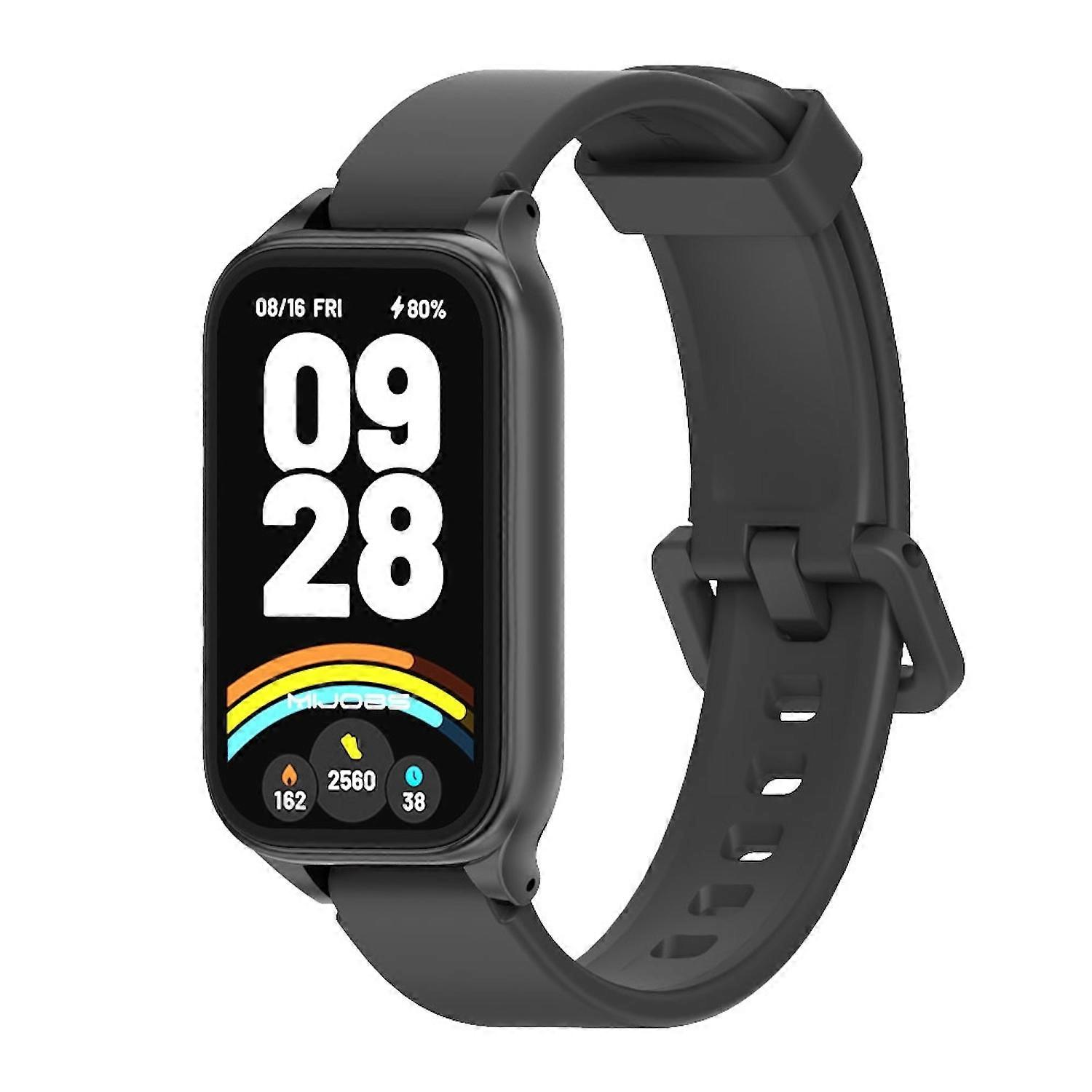 Silicone armband with metal frame for Xiaomi Smart Band 9 Active / Redmi Band 3