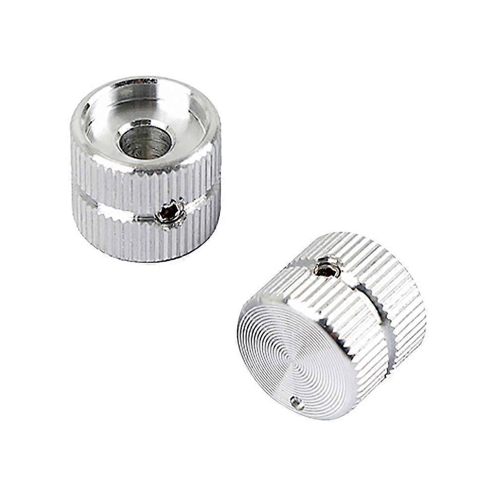 Electric Guitar Volume Control Knobs Silver Alloy 2Pcs