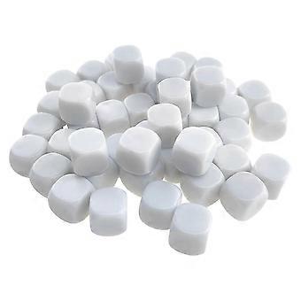 50 Pack 16MM Blank White Dice Set Acrylic Rounded D6 Dice Cubes compatible with Game,Party,Fun,DIY Sticker and Math Teaching