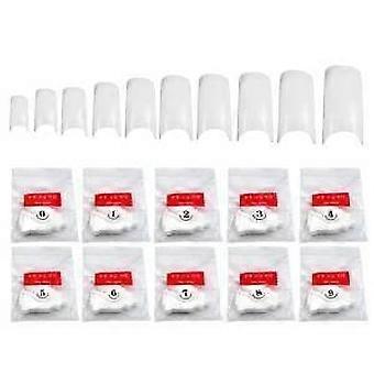 500pcs Clear French Press On Coffin Nails, Natural Shape Reusable Acrylic Nail Tips