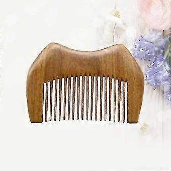 Pettine in legno color kaki per capelli, portatile, antistatico, ideale per massaggi.