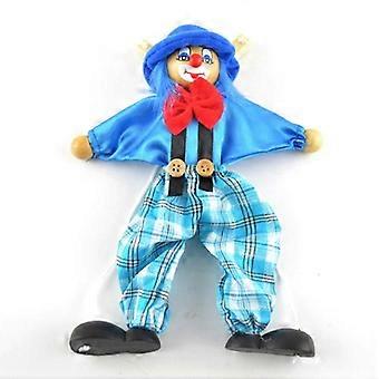 Funny Colorful Pull String Wooden Clown Puppet Marionette Handcrafted Toy Jointed Doll for Kids Gifts and Activities UX