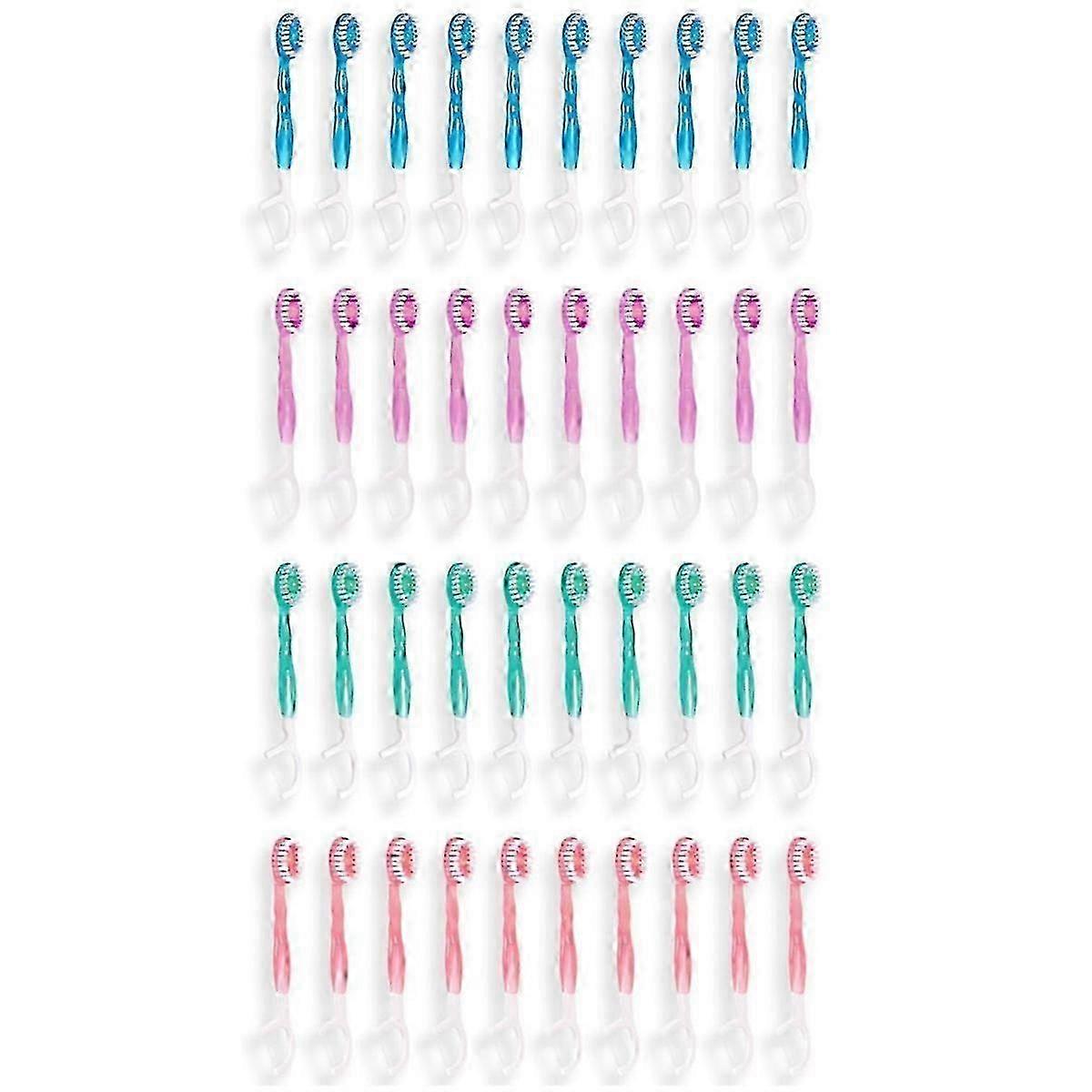 40 Pack Disposable Mini Travel Toothbrushes - 5 in 1 Function