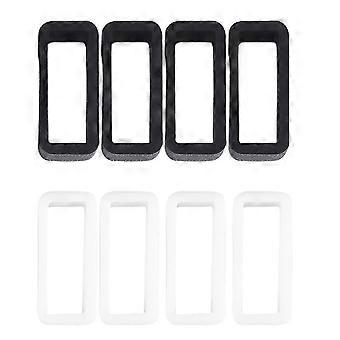 8 st 20 mm silikon klockarmband ringar klocka spänne loopar klocka tillbehör svart vita reservhållarringar