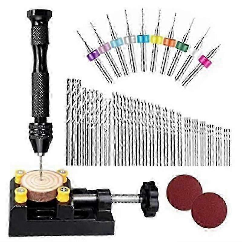 62 Pieces Hand Drill Set Black Black