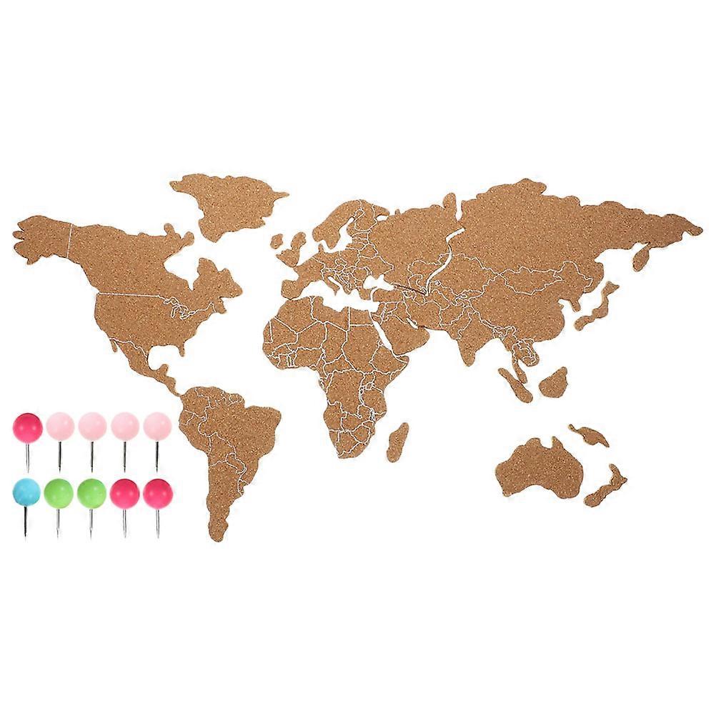 Soft Cork Board World Map for Creative Wall Decor 1Set Easy Installation