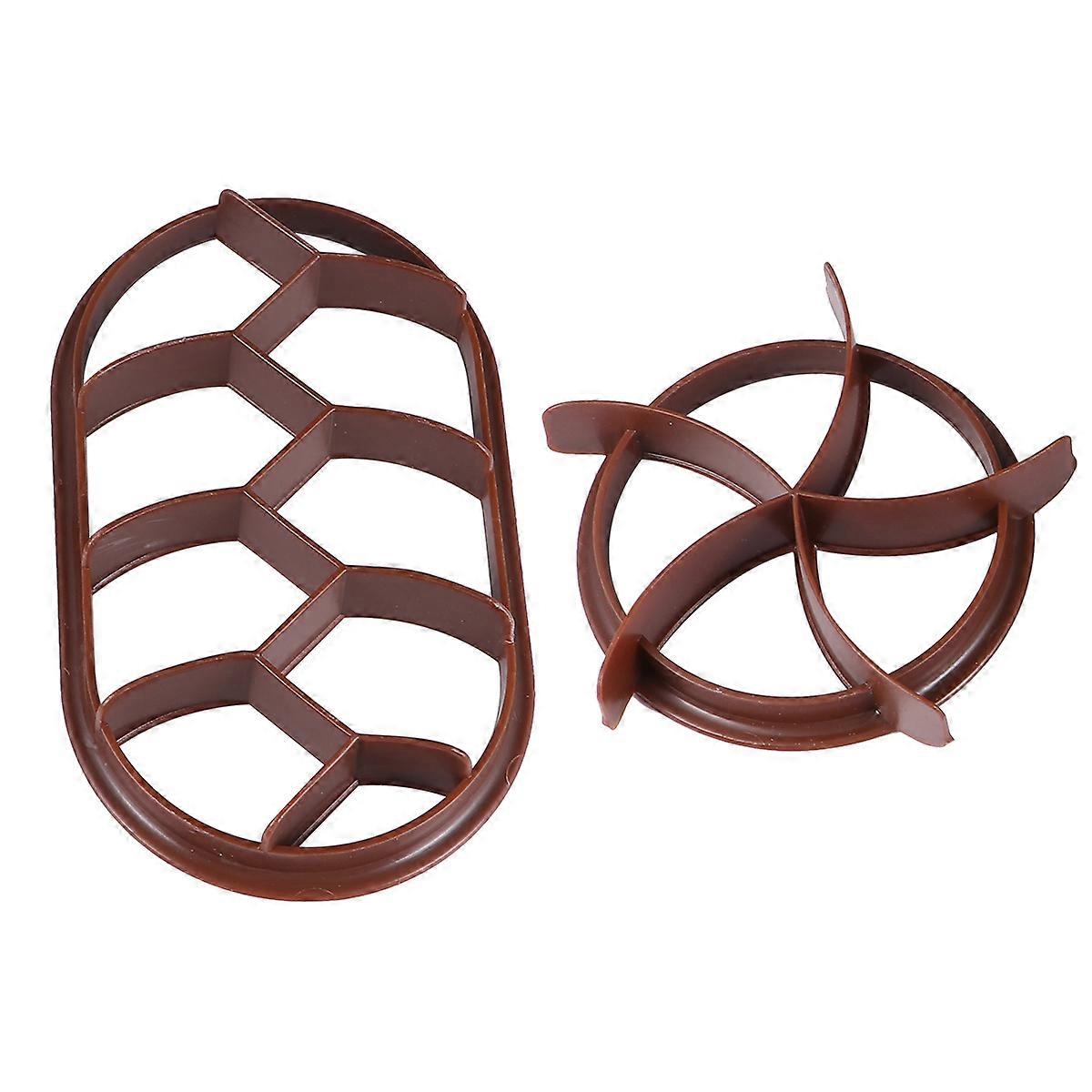 Bread Press Mold for Pastry Baking Press 2Pcs Set Coffee Color
