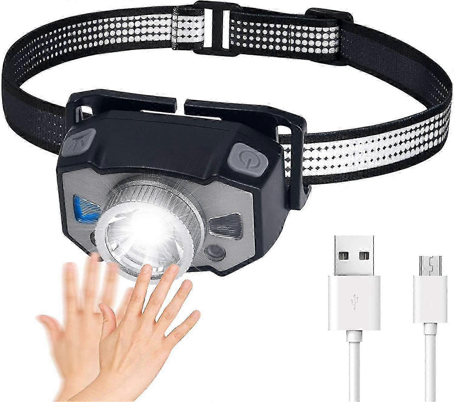 Led Headlampwaterproof Mini Headlampusb Rechargeable Sensorcamping Headlight