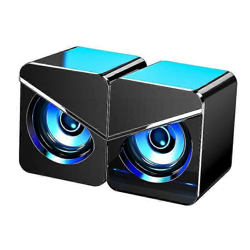 3d Sound Effect Dual Speaker Computer Audio, Usb Wired Speaker-black