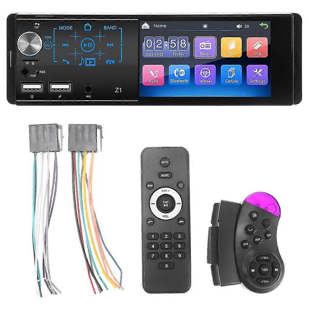 Car Player With Remote Control Bluetooth Connectivity And LCD Digital Display Easy Installation