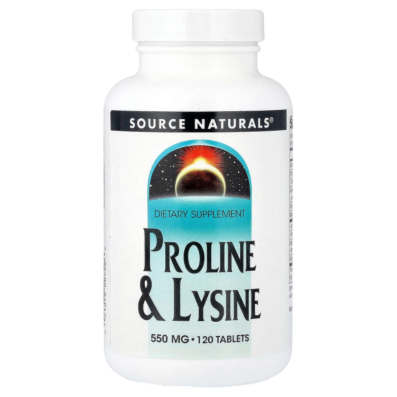 2 x Source Naturals, Proline & Lysine, 120 Tablets