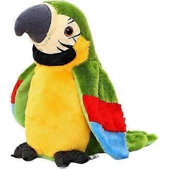 Interactive Talking Parrot Plush Toy Electric Record Bird for Kids, Green, No Battery Required, Parrot Toy for Children