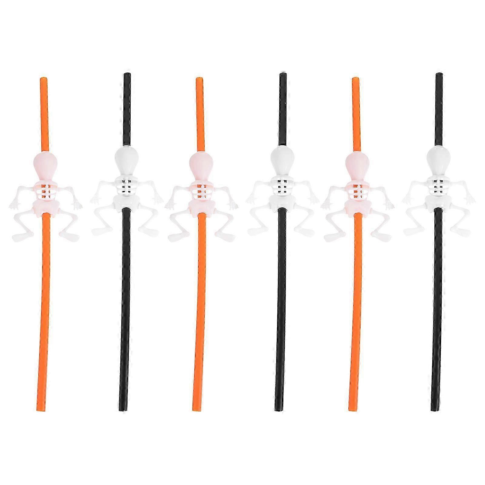 Skeleton Drinking Straws 10Pcs for Halloween Decoration
