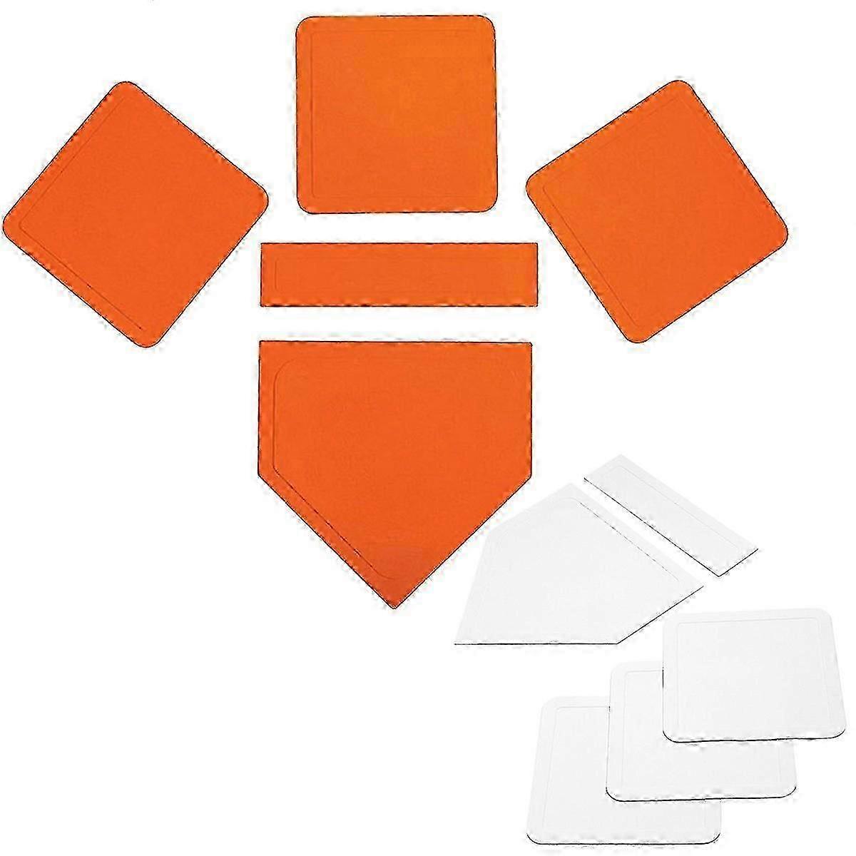 Sports throw down bases set compatible with baseball practice