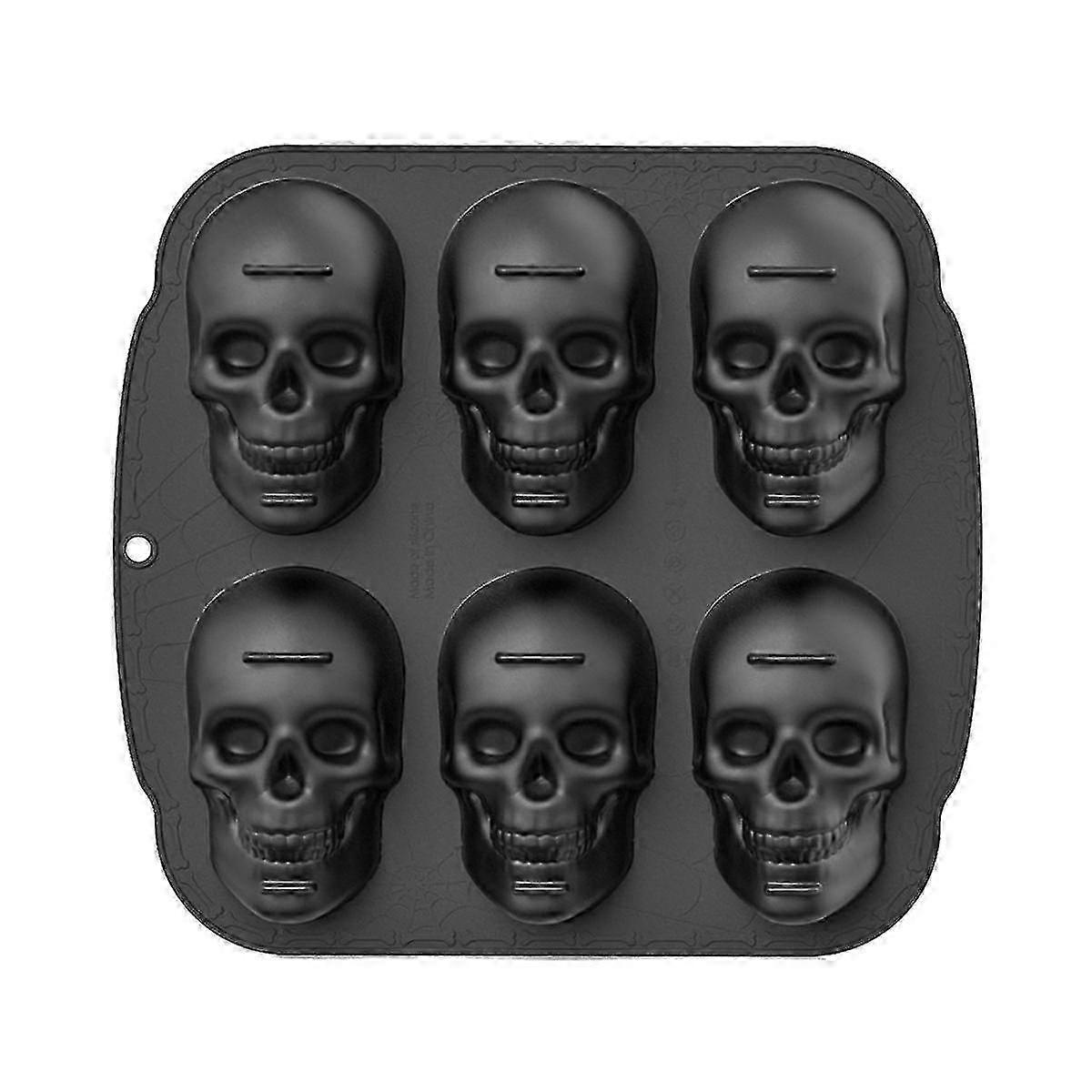 6-Cavity 3D Skull Baking Silicone Mold