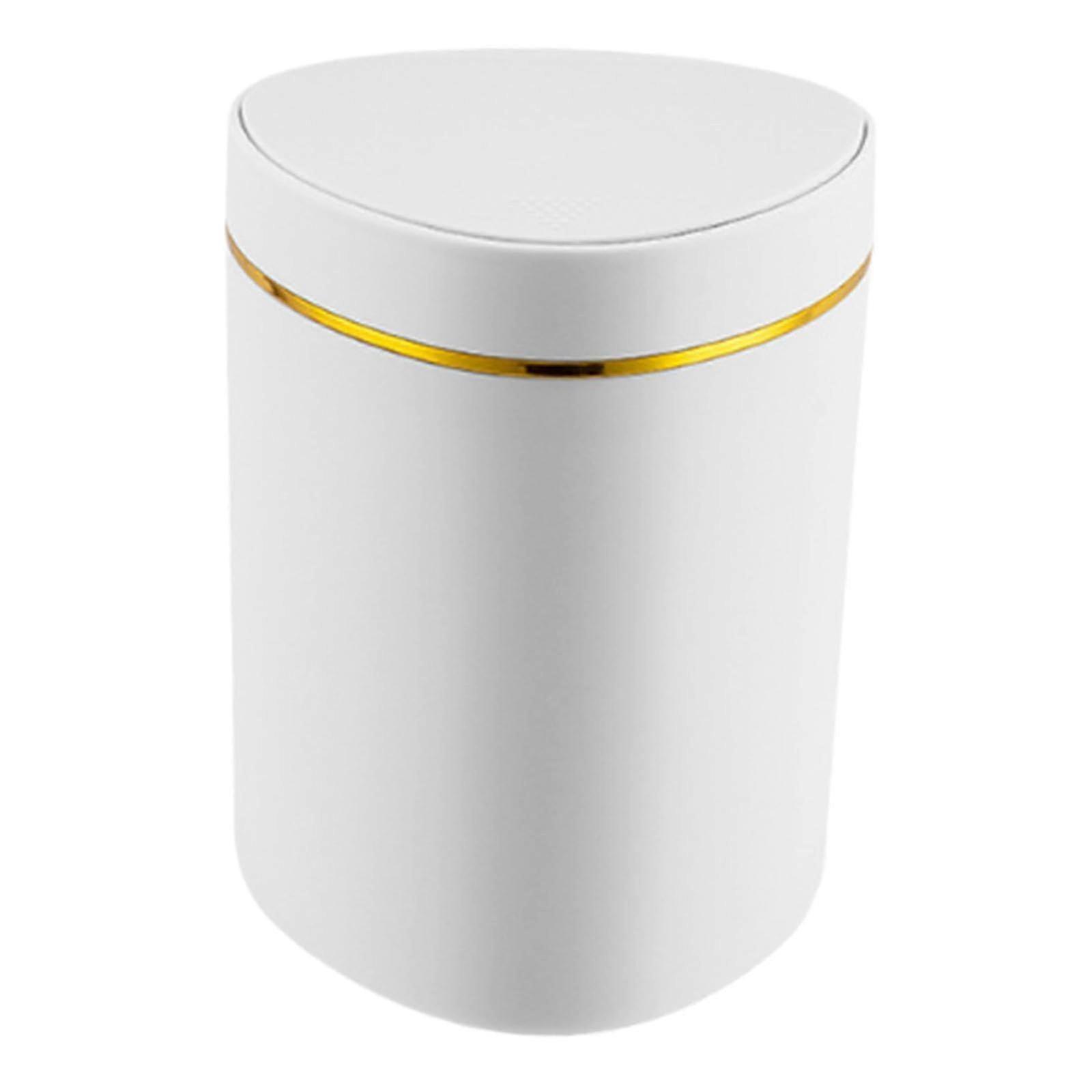 White Press-Lid Mini Trash Can Compact