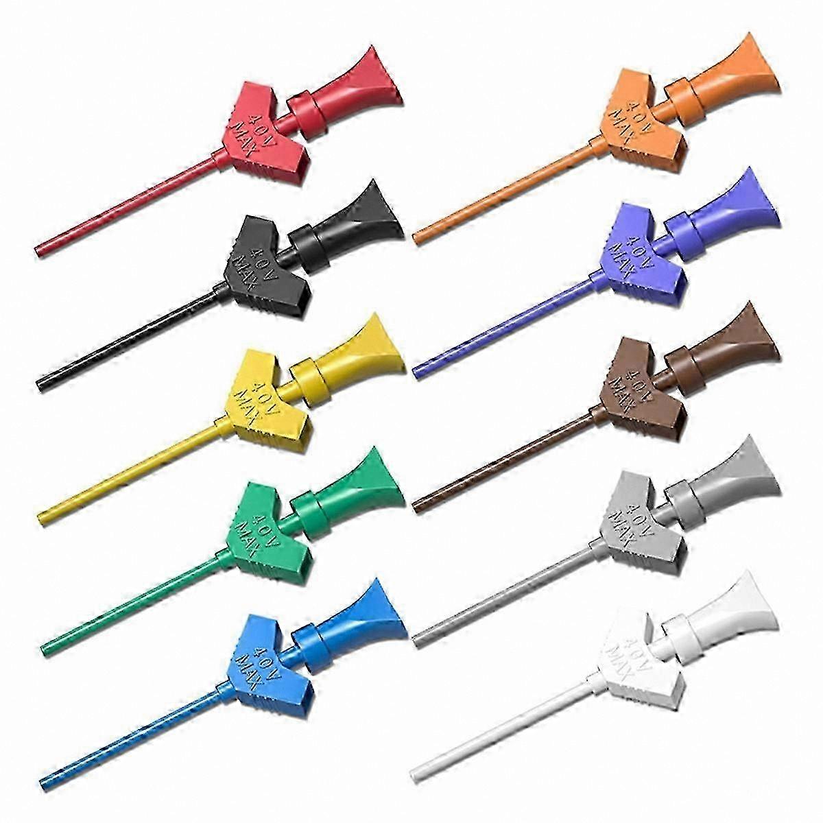 10Pcs Mini SMD IC Test Hooks for Breadboard, Jumper Wire, Oscilloscope, Logic Analyzer DIY Projects