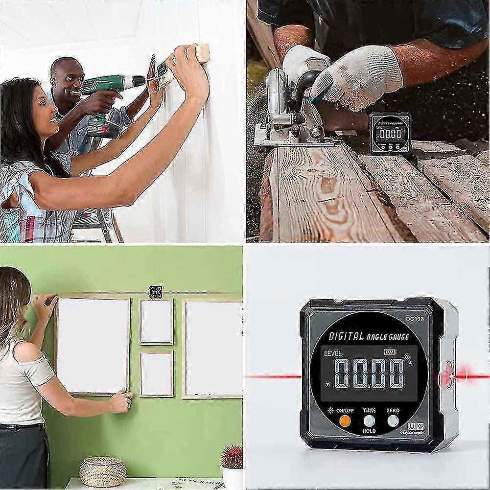 Precision Miter Protractor Digital Angle Finder with LED Light