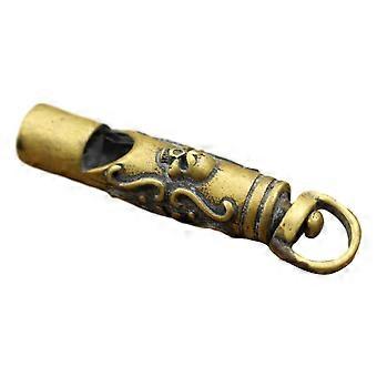 Survival Whistle Keychain Vintage Copper Skull Design Loud Clear Sound for Hiking and Emergencies