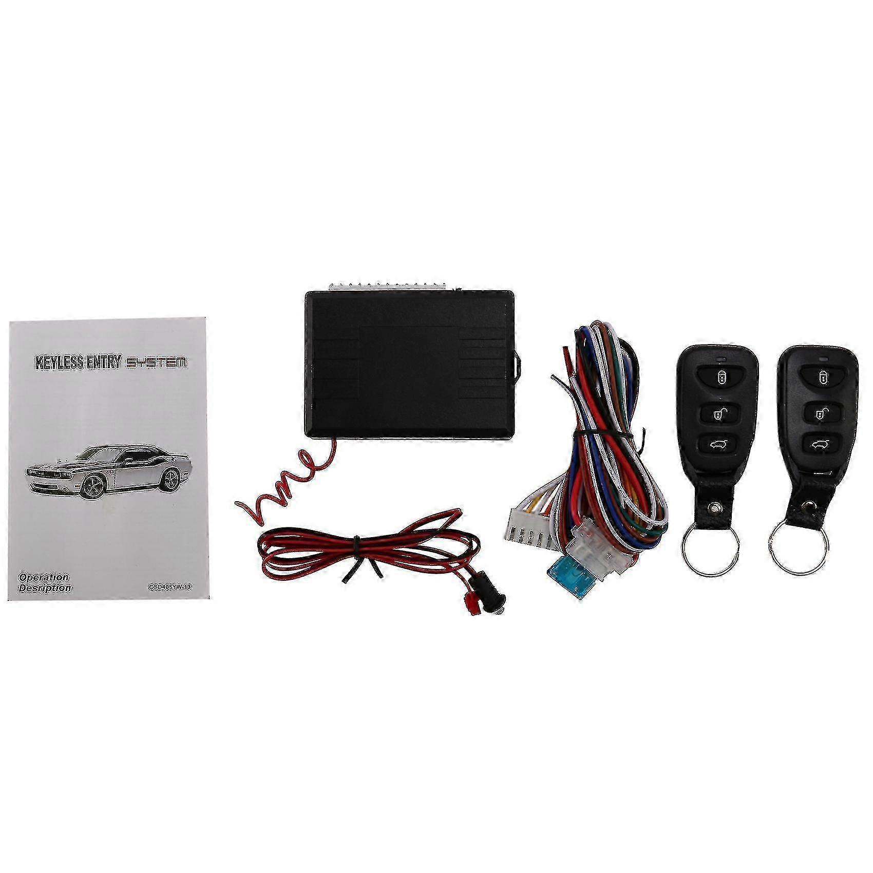 Universal Car Alarm System with Keyless Entry & Remote Central Locking, Auto Security Kit for Vehicles