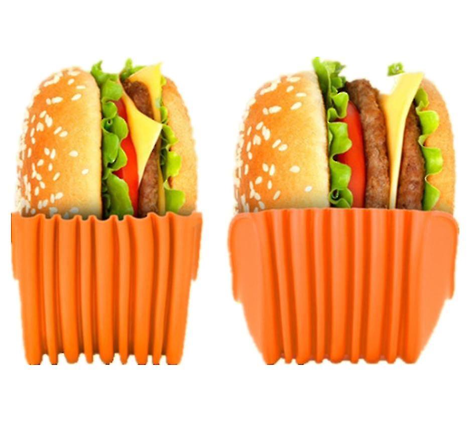 4pcs Hamburger Buns Fixed Box Burger Holder  Sandwich Holder Reusable
