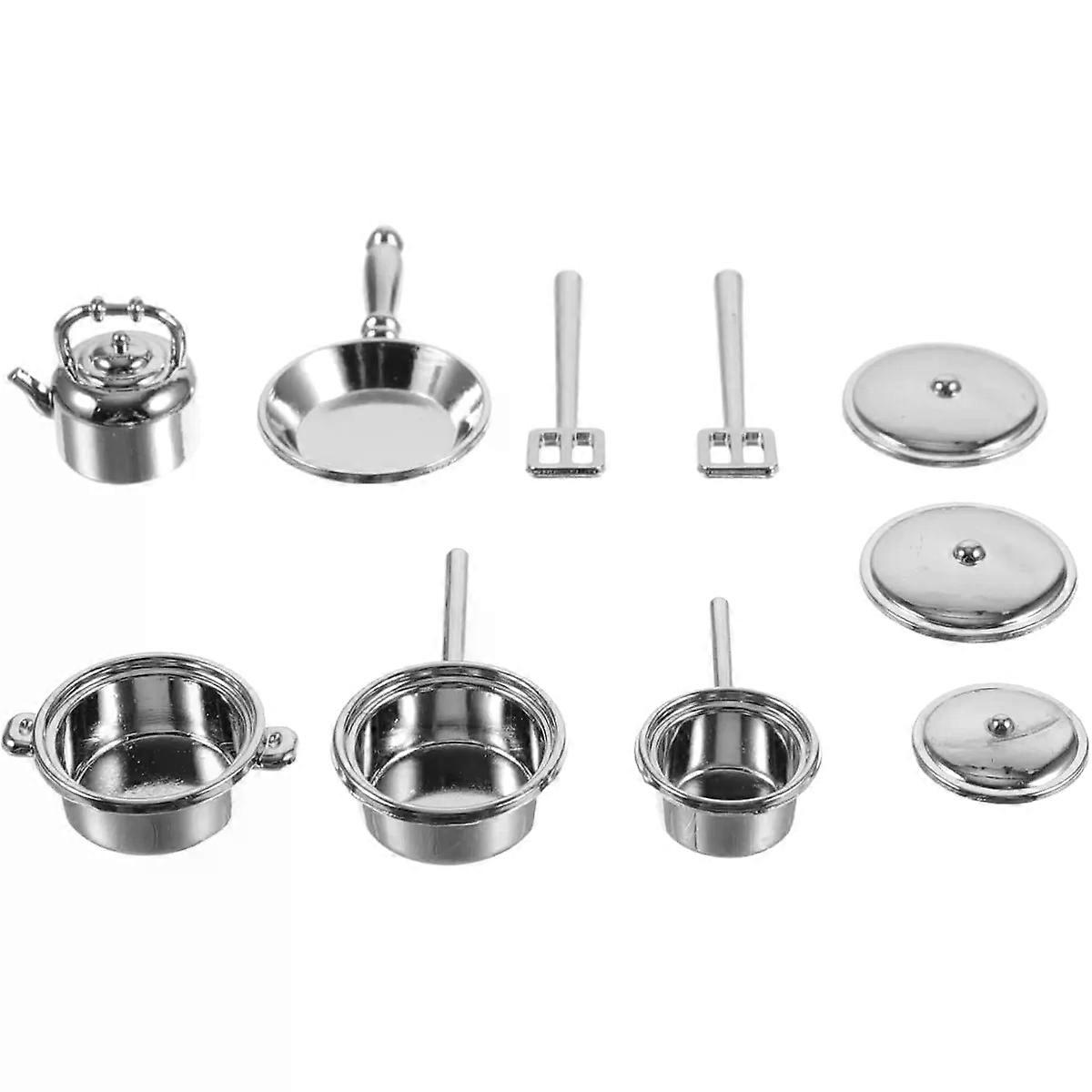 Mini Kitchenware for Dolls House 10pcs Miniature Kitchen Set Mini Utensils