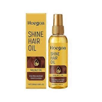 Walnut Hair Shine Essential Oil 100ml, Nourishing Treatment for Dry Frizzy Hair, Non-Greasy Smoothing Spray, HG-A03-0632-01