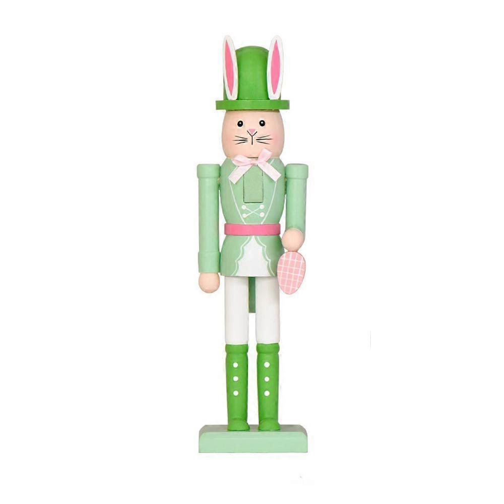 Cute Easter Rabbit Nutcracker Handmade Smooth Bunny Nutcracker Realistic Ornament Easter Rabbit Ornament Festive Celebration