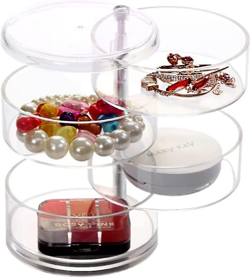 Stackable Cosmetic Storage Display Case With 4 Layers