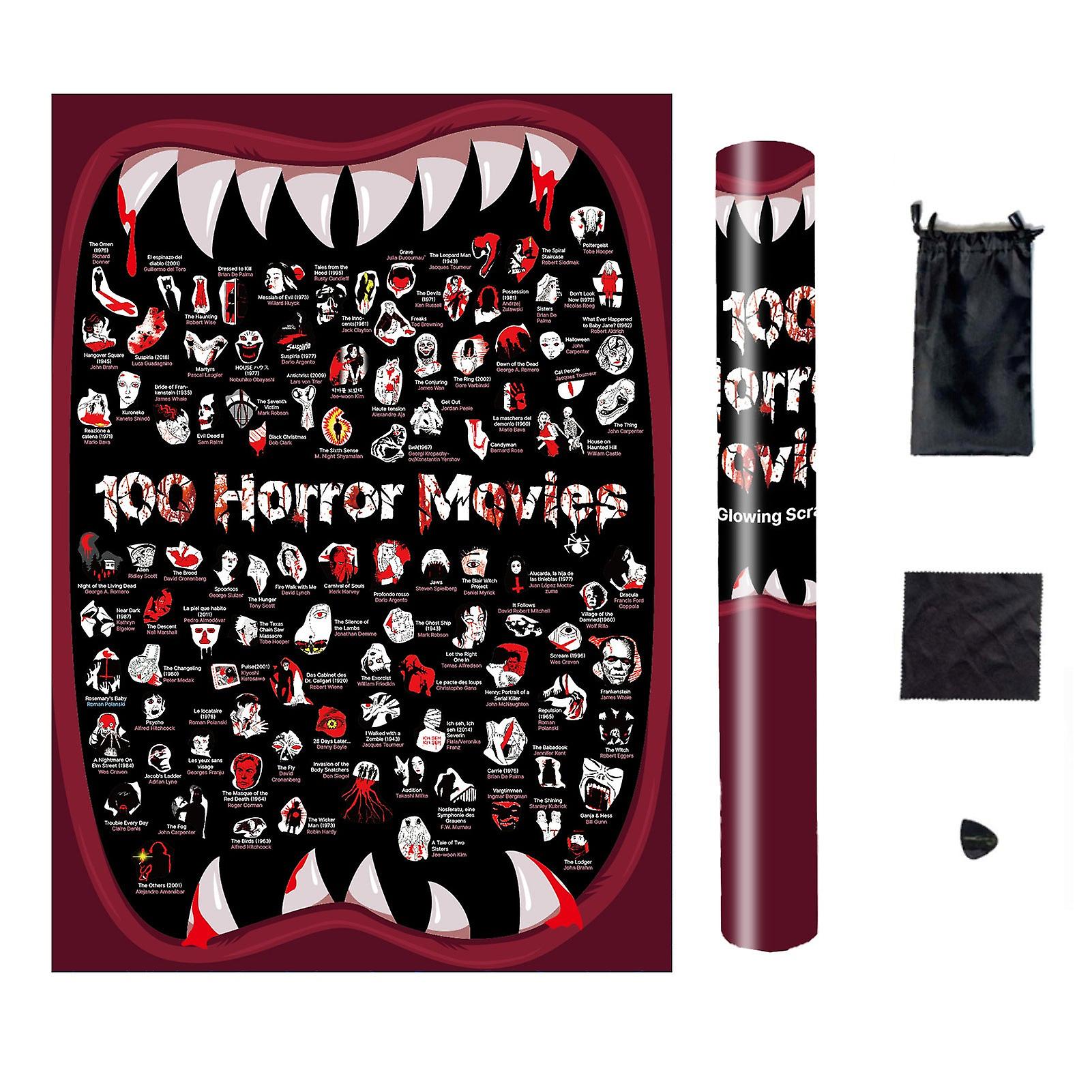 قائمة ملصقات الكشط ل 100 فيلم رعب
