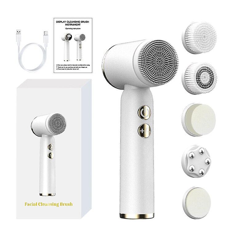 Electric Facial Cleansing Brush Portable Wireless Face Deep Spa Waterproof Rotating Cleaning Scrubber Exfoliating Spin Brush