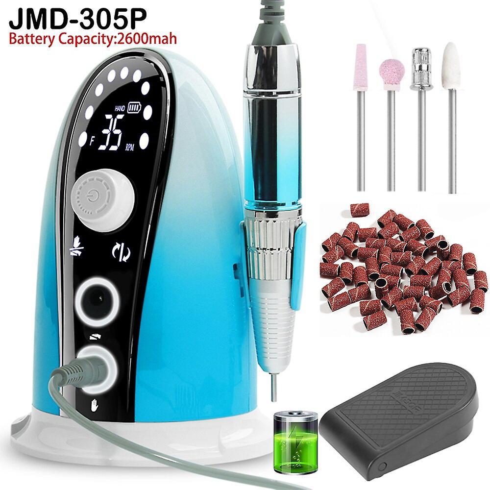 Wiederaufladbarer Nagelbohrer Tragbare Maniküremaschine 35000 U / min Nagelbohrer Elektrischer Nagelschleifer für Nagelstudio Nagelbohrer Bits Set
