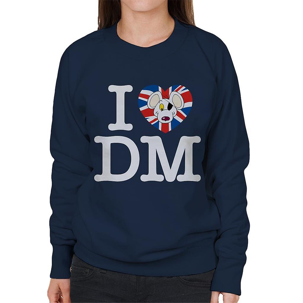 Danger Mouse I Love DM Union Jack Women's Sweatshirt