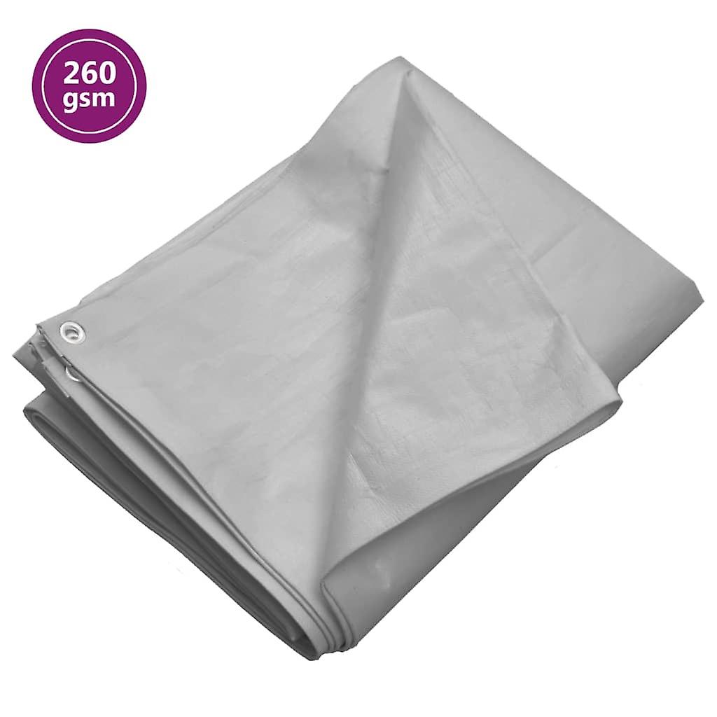 Bâche 260 g/m² 6x10 m Gris PEHD