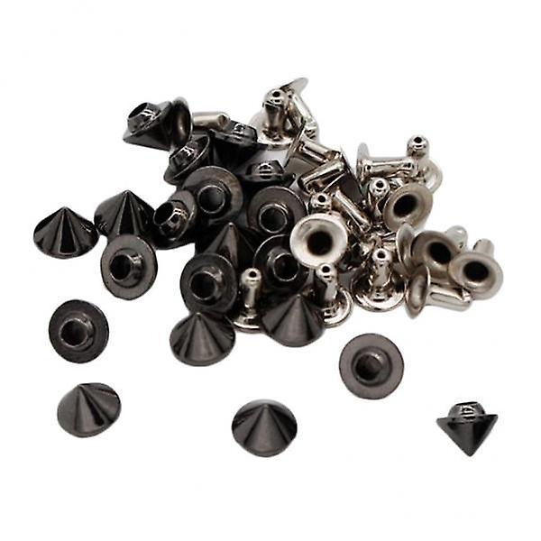 5x20 Sets Cone Stud Rivets Spike Rivet Spots Stud Diy Leather Crafts Black