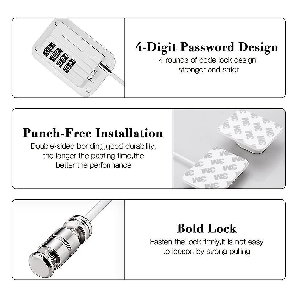 Fridge Lock With Code, Pack Of 2 Fridge Locks, No Drilling, Fridge