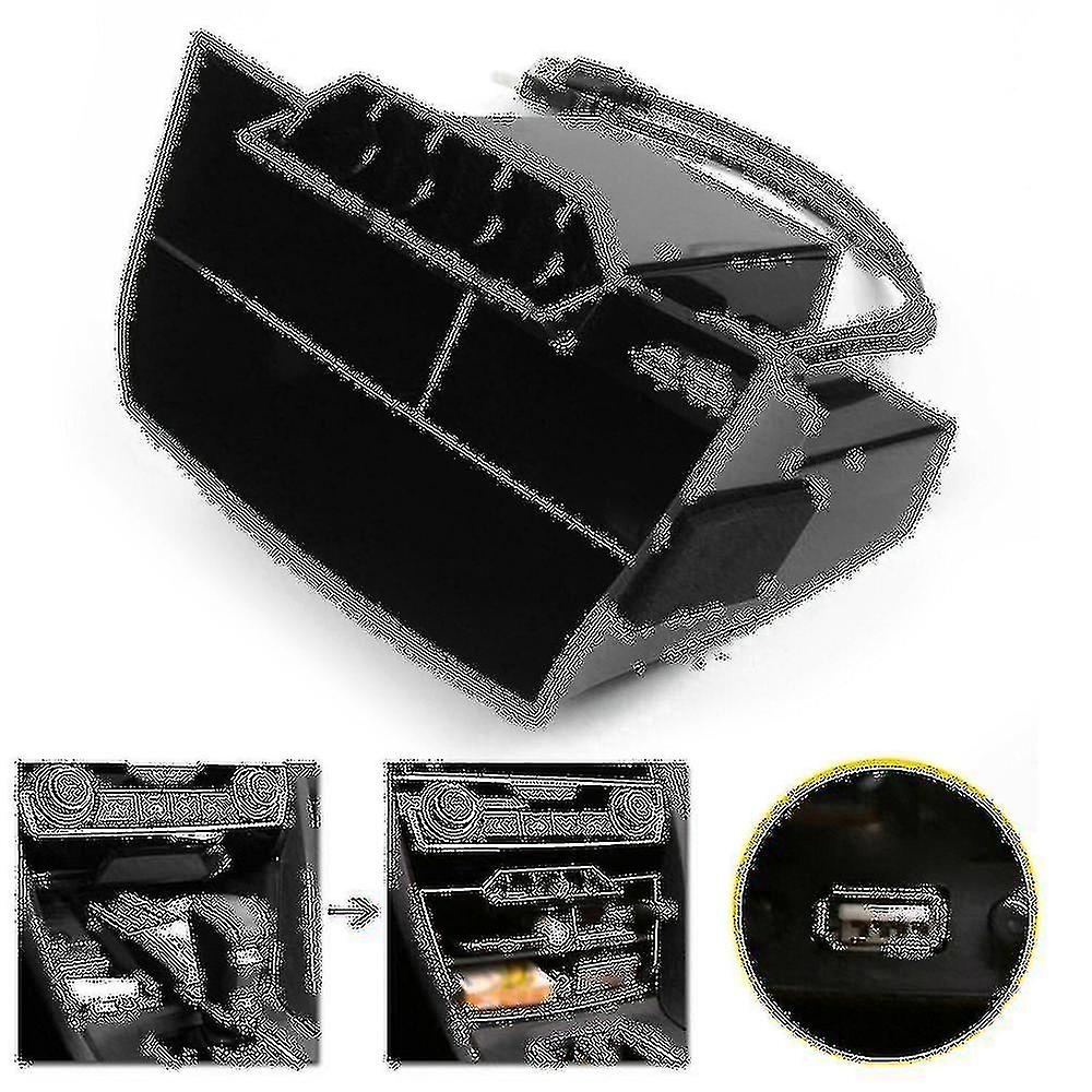 For 2016 2017 2018 2019 Interior Accessories Car Black Abs Inner Console Central Storage Box With U