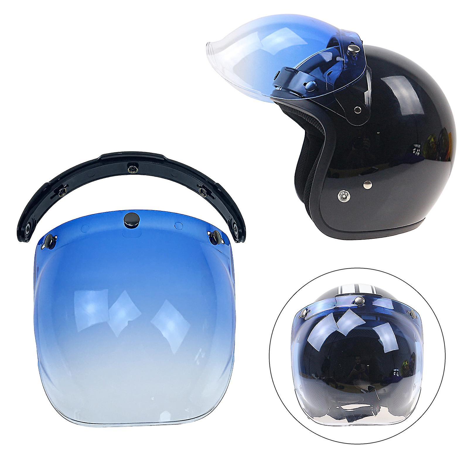 3-Snap Motorcycle Helmet Visor For Open Face Helmets | Flip-Up Bubble Shield, Sun & Wind Protection-933076